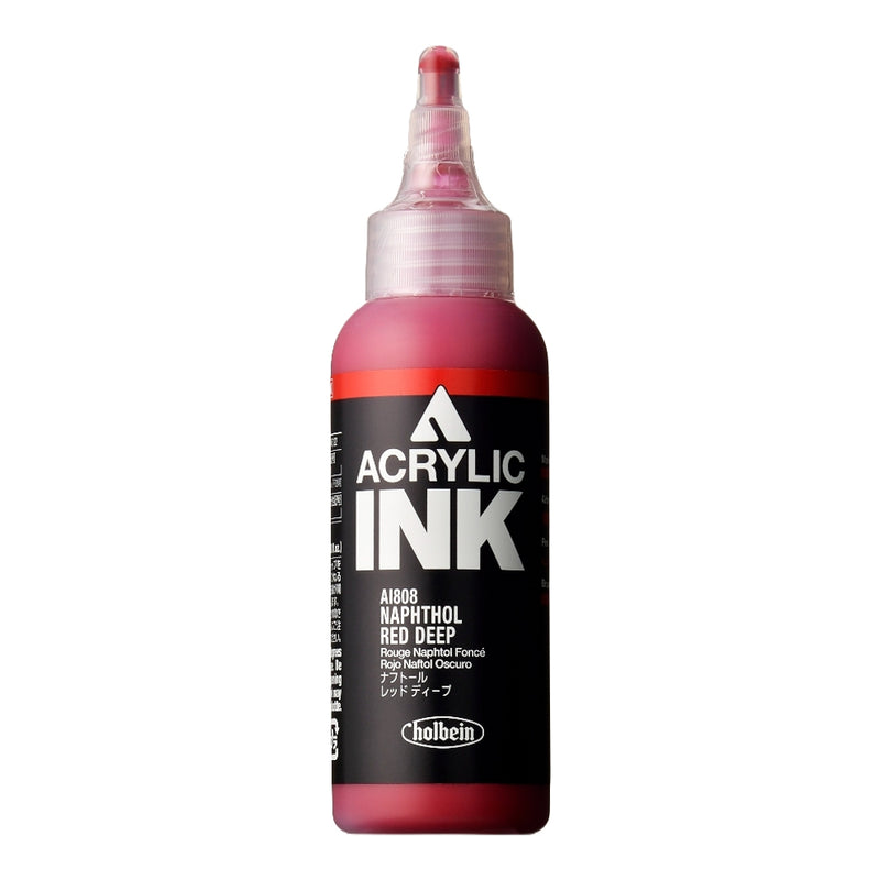 Holbein Acrylic Ink - Naphthol Red Deep 100ml